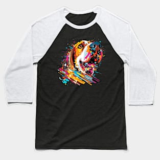 Basset Hound Dog Pet World Animal Lover Furry Friend Abstract Baseball T-Shirt